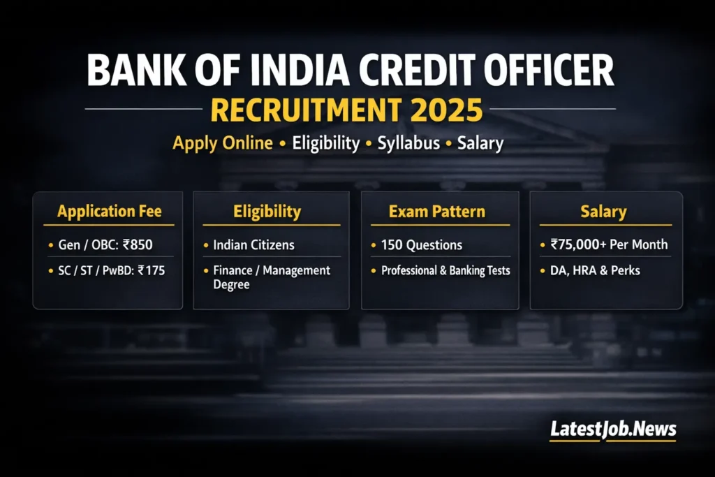 Bank of India Credit Officer Vacancy 2025 Announced: Eligibility, Salary, Syllabus & Apply Online
