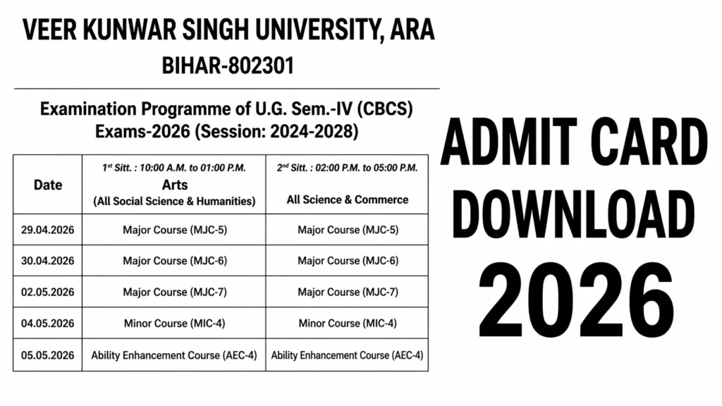 VKSU Sem 4 Exam Routine & Admit Card